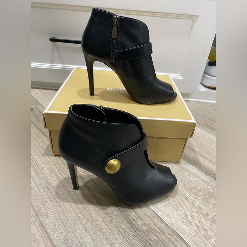 Michael Kors Black Peep Toe Booties